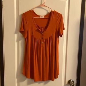 Orange Henley Tunic